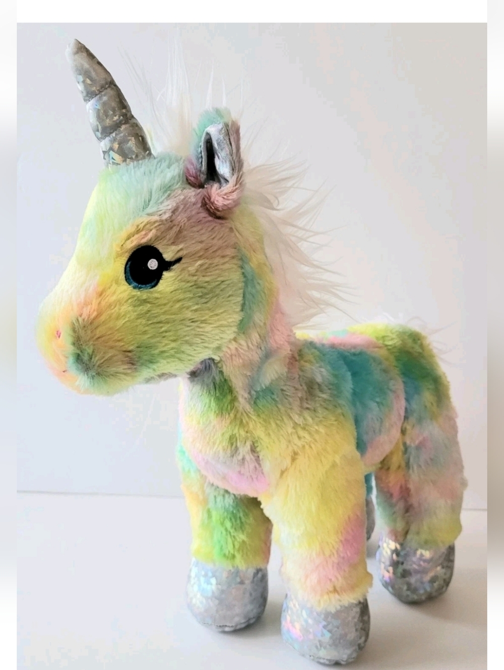 BUILD A BEAR RAINBOW UNICORN PLUSH TIE DYE 15" STUFFED ANIMAL